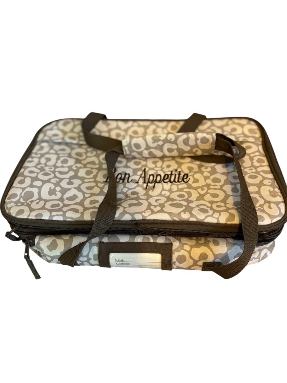 Thirty One Bon Appetite Tan & Beige Insulted Casserole Travel Holder Potlucks Pi